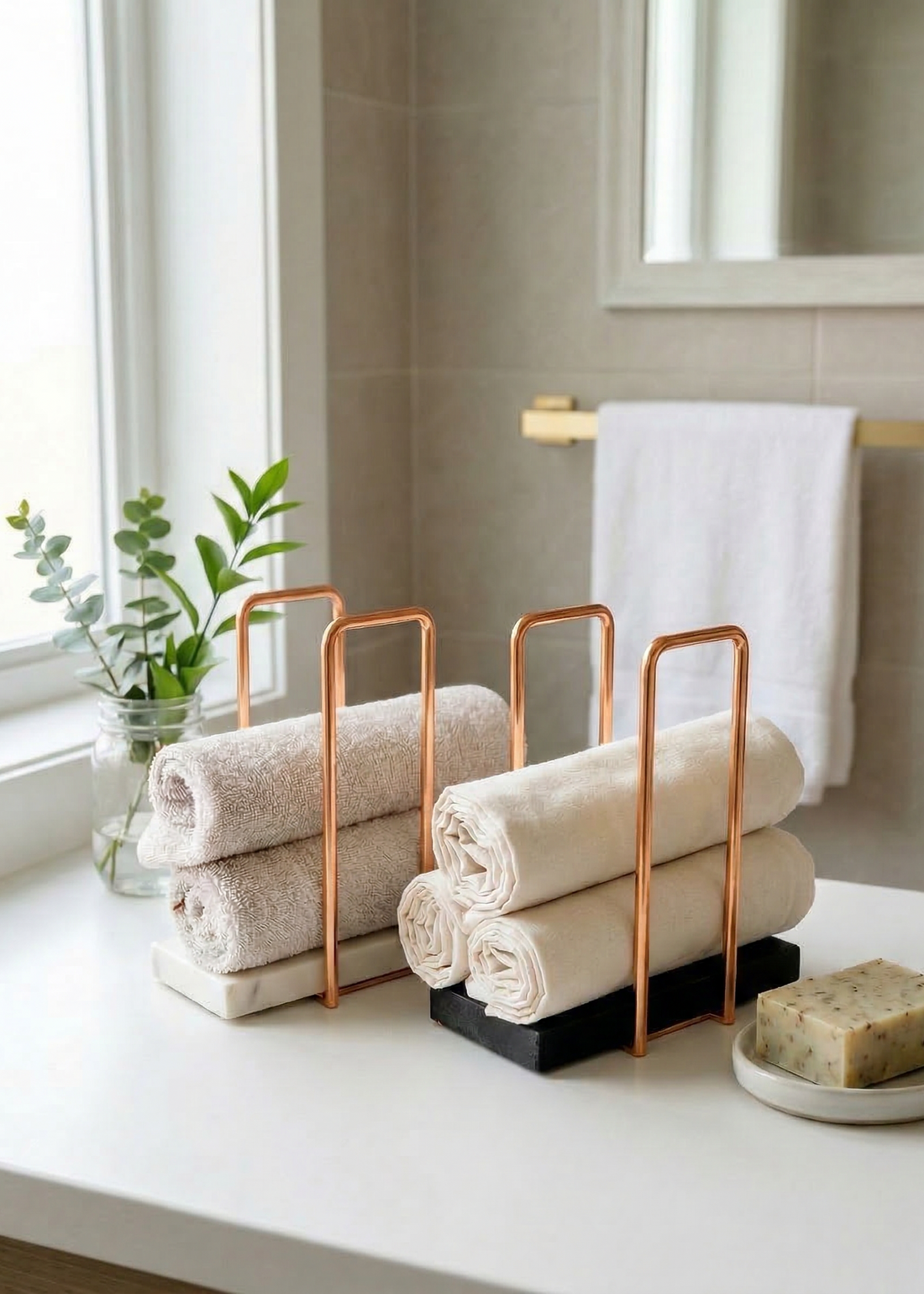 Imperial Napkin Holder - White &amp; Rose Gold