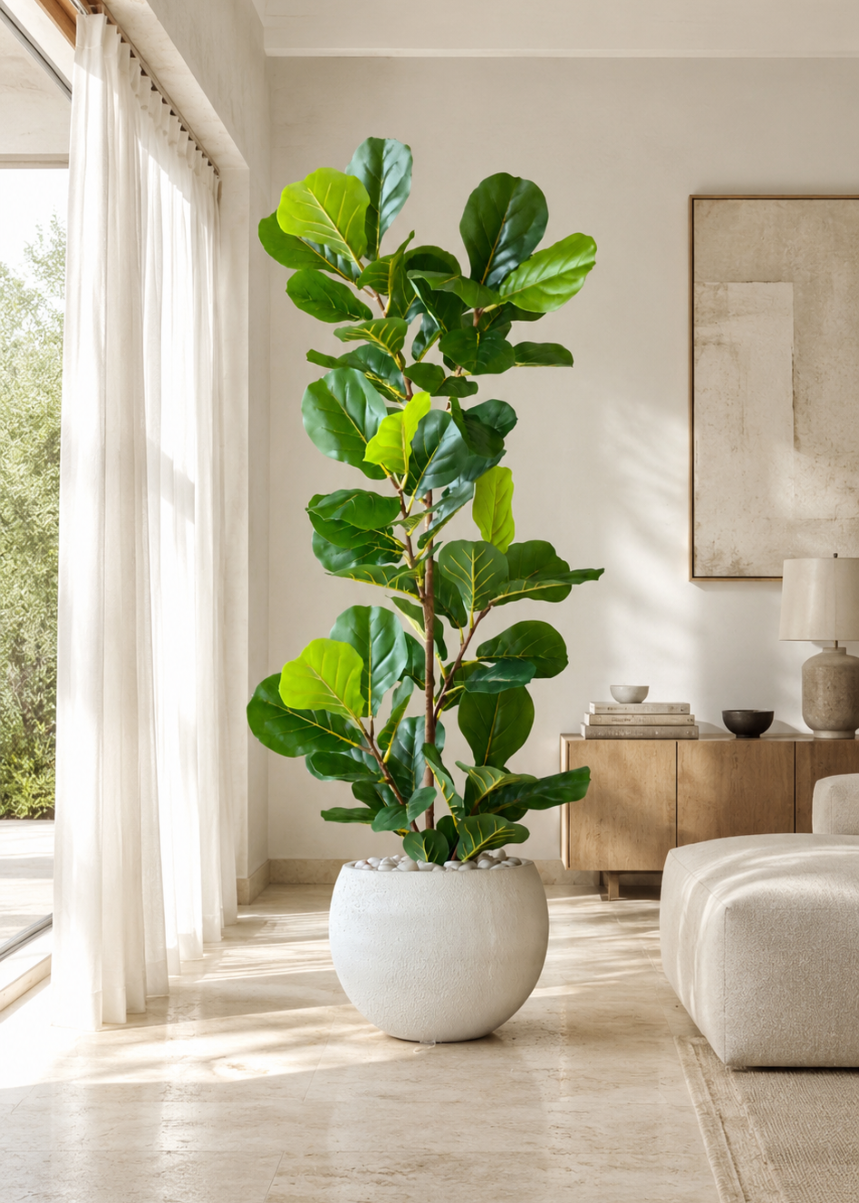 Artificial Fiddle Lyrate Plant - 5.5 Feet