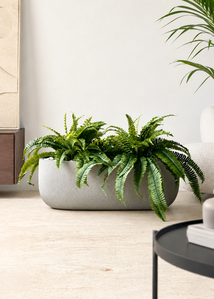 Cove Rectangle Planters - Light Grey