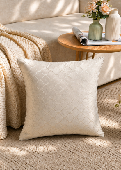 Ivory Trellis Cushion Cover