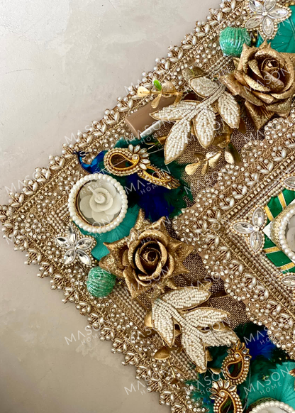 Festive Peacock Royale I Artificial Rangoli