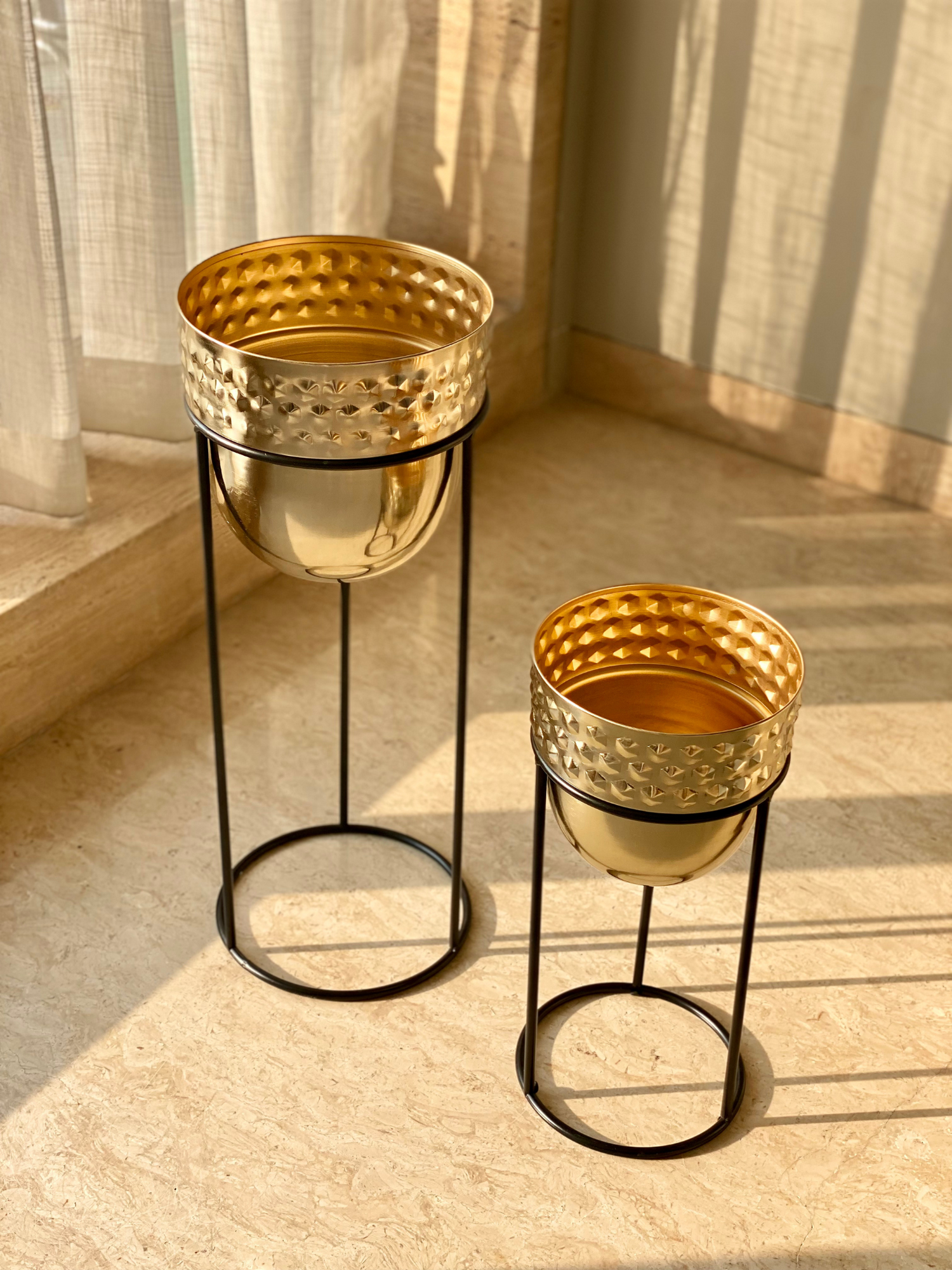 Avalon Gold Planters - Set of 2