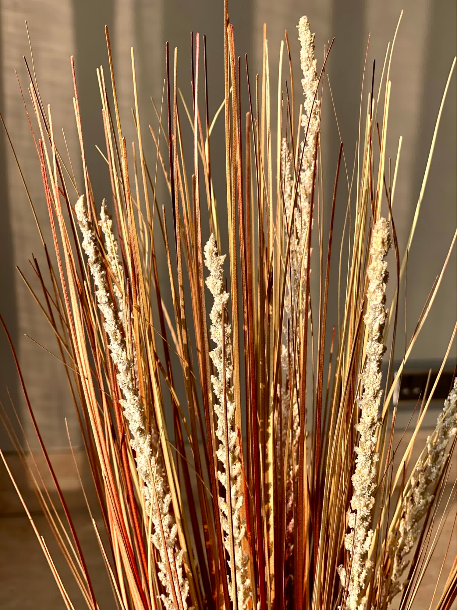 Artificial Amber Pennisetum Pampas Bunch - 3 Feet