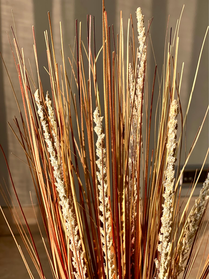 Artificial Amber Pennisetum Pampas Bunch - 3 Feet