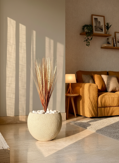 Artificial Amber Pennisetum Pampas Bunch - 3 Feet