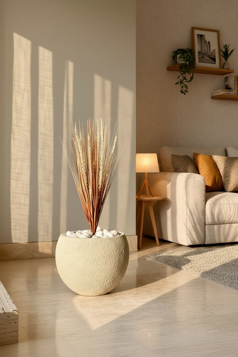 Artificial Amber Pennisetum Pampas Bunch - 2 Feet