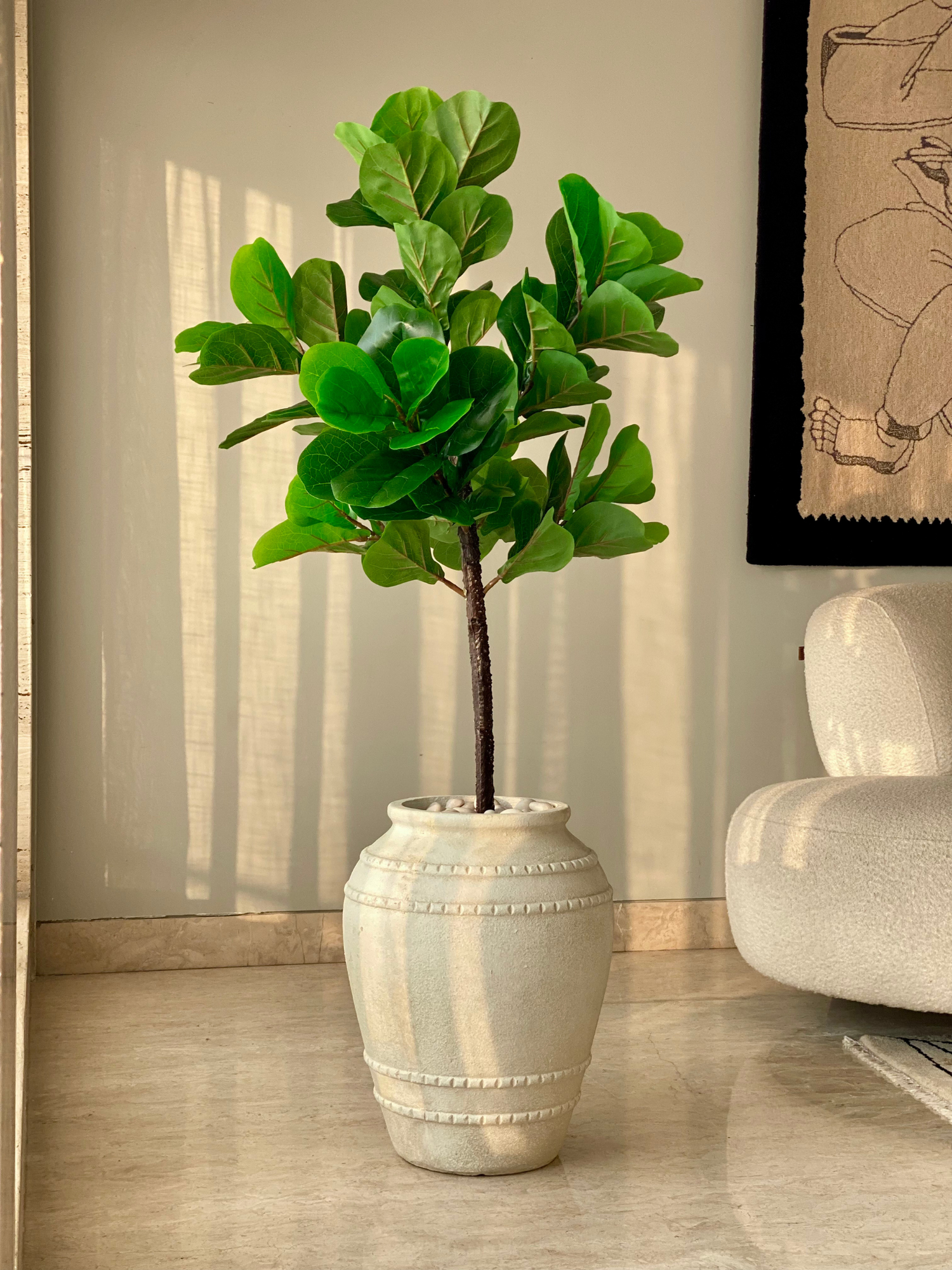 Artificial Fiddle Fig Plant - 4.5 Feet