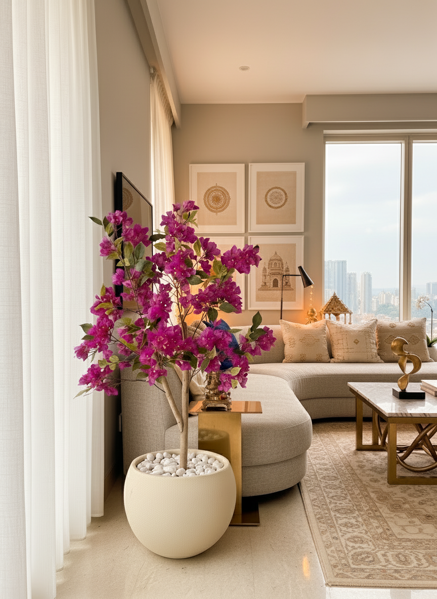 Artificial Purple Bougainvillea Plant - 4 Feet