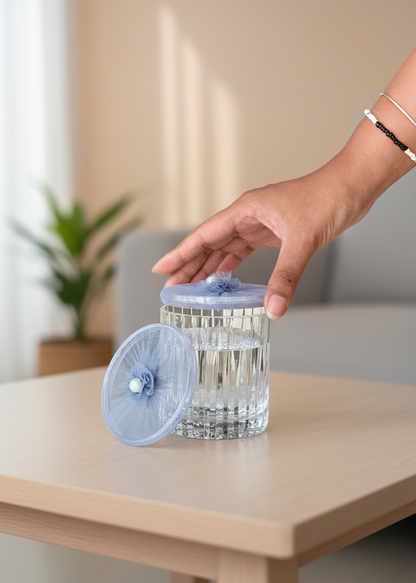 Grey Mesh Glass Cover - (Set Of 6)