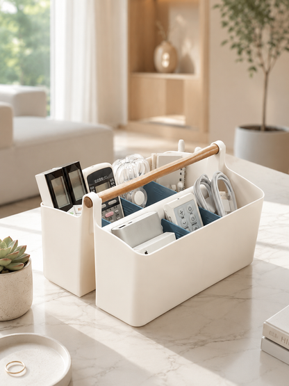 Storage Caddy with Adjustable Dividers - Blue