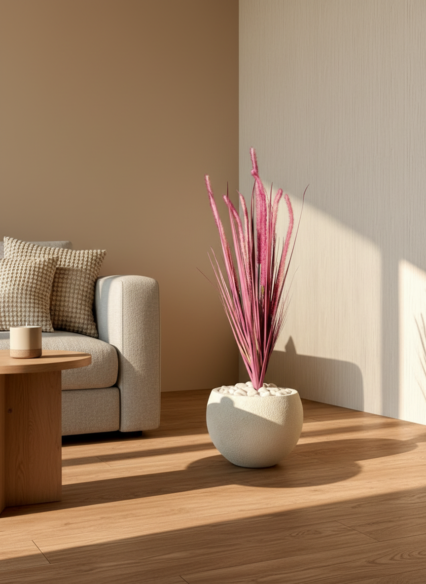 Artificial Purple Silk Grass Bunch - 3 Feet