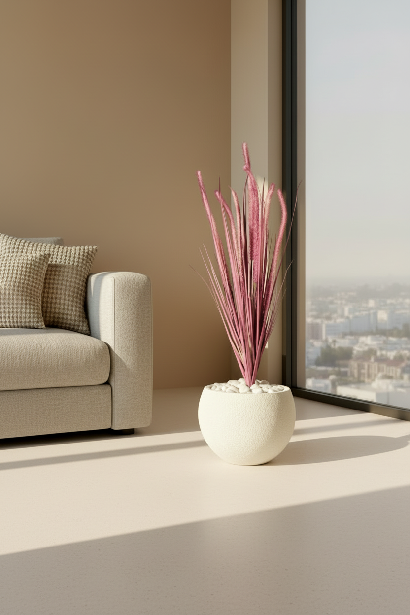 Artificial Purple Silk Grass Bunch - 3 Feet