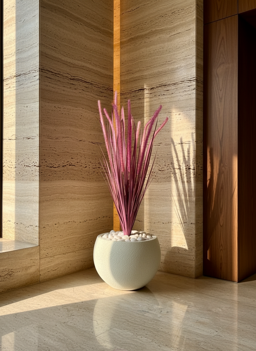 Artificial Purple Silk Grass Bunch - 3 Feet