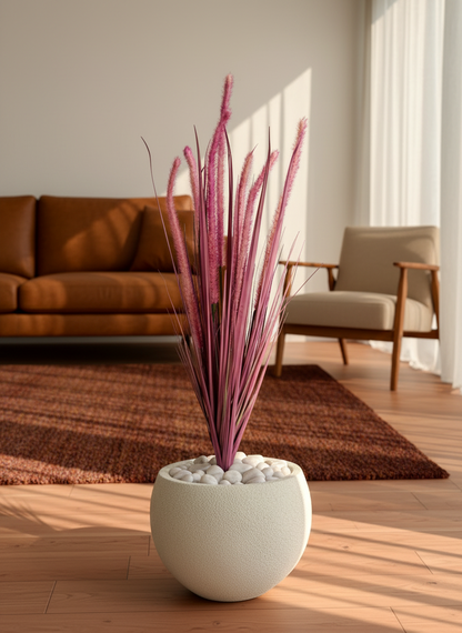 Artificial Purple Silk Grass Bunch - 3 Feet