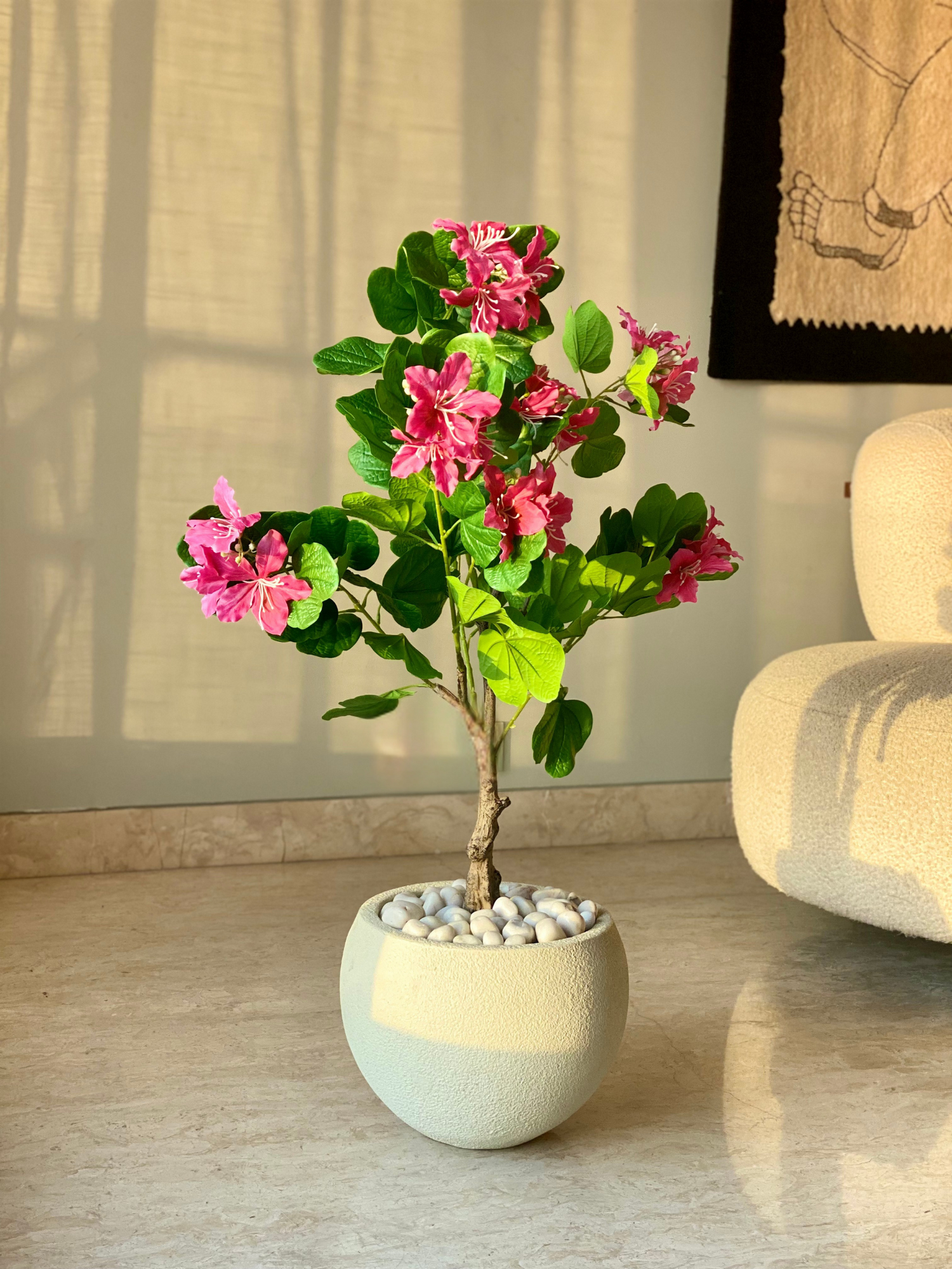 Artificial Blush Bauhinia Plant -  3 Feet