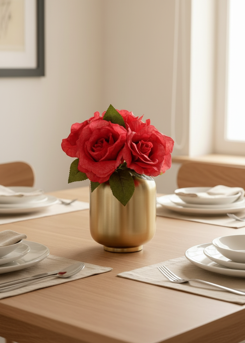 Artificial Peony Flower - Red (Set of 2)
