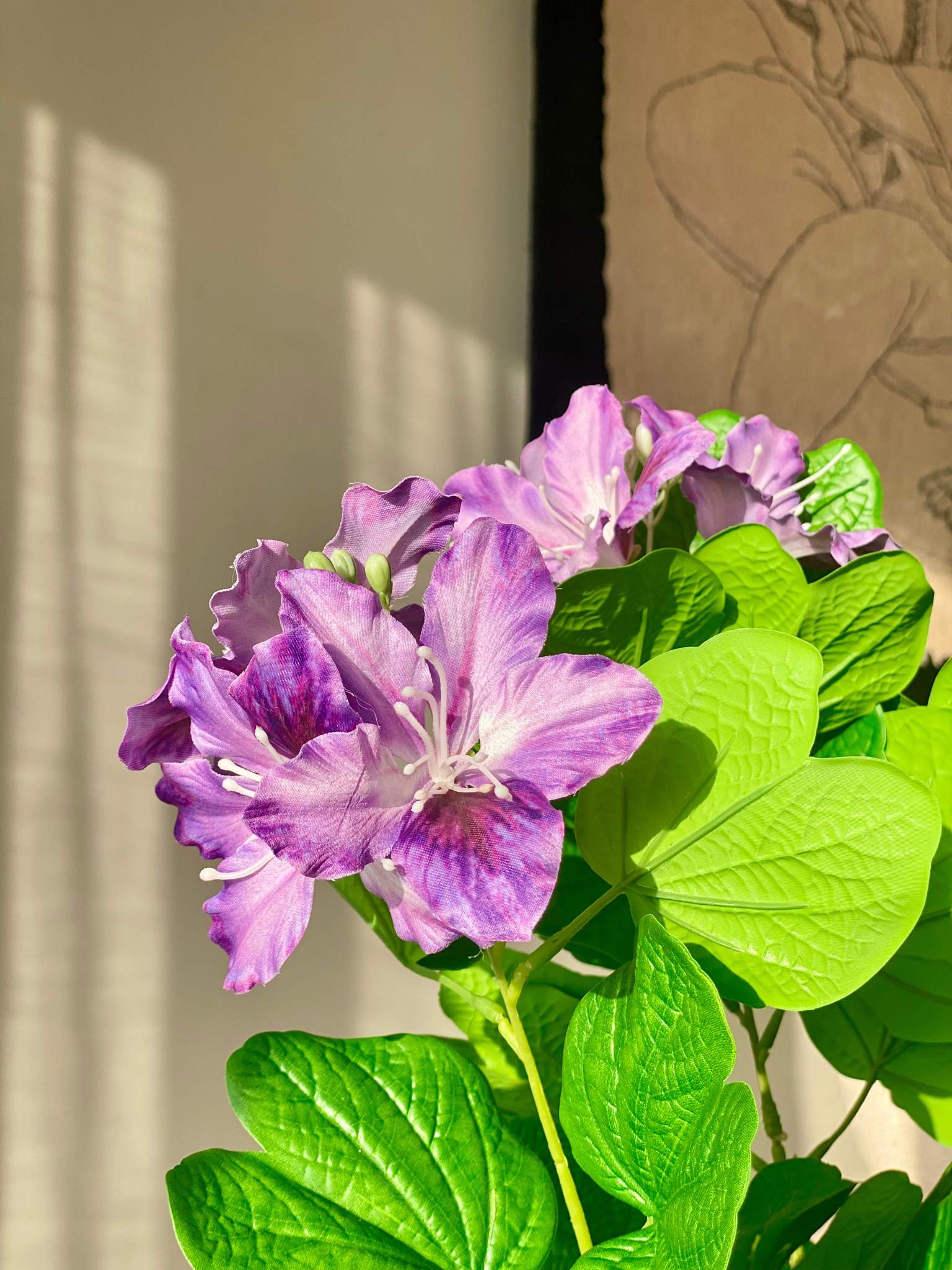 Artificial Lilac Bauhinia Plant -  3 Feet