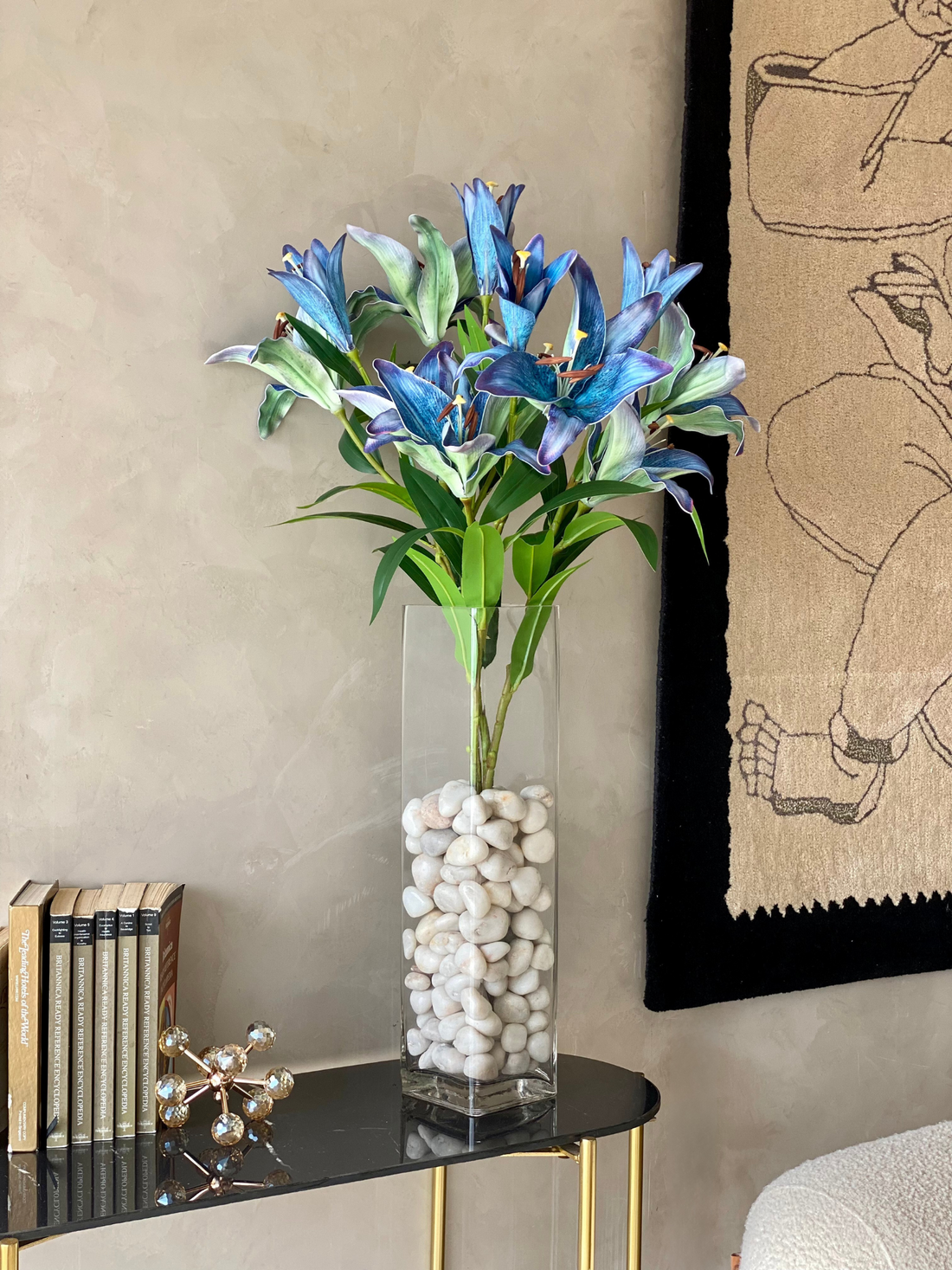 Artificial Mystic Lilly Flower Stem - (One Stem) Blue