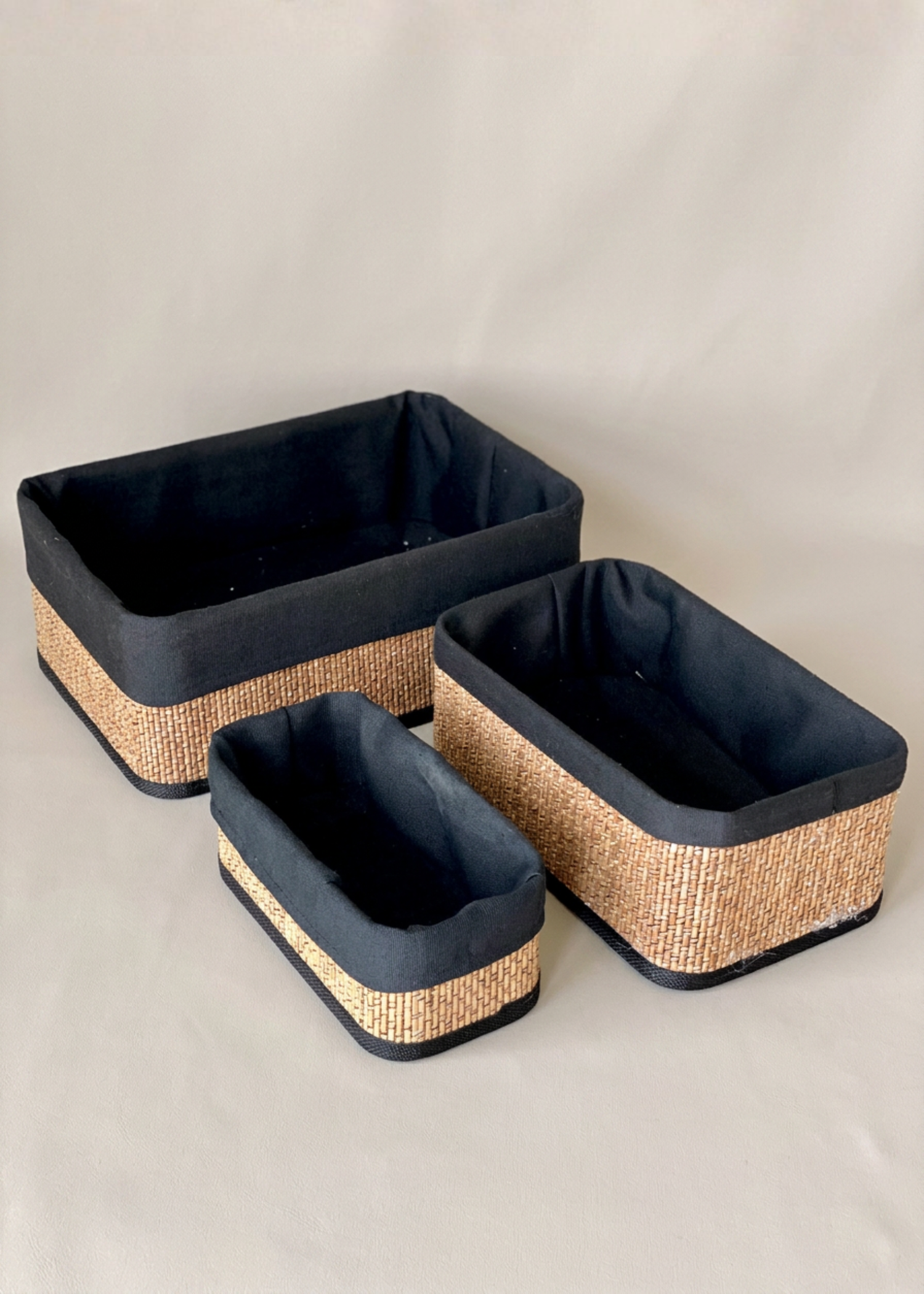 Miro Basket -  Black &amp; Brown (Set of 3)
