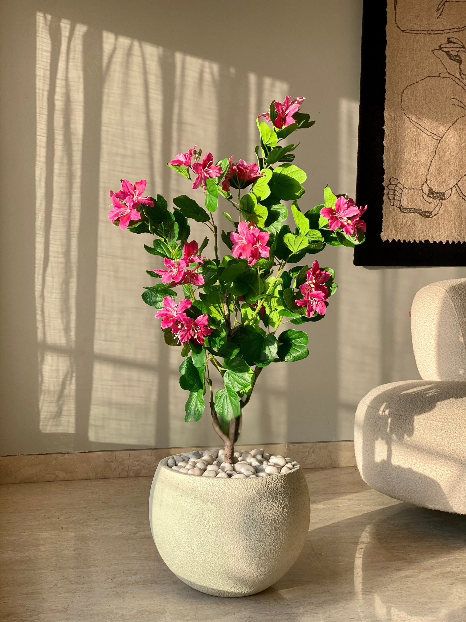 Artificial Blush Bauhinia Plant -  4 Feet