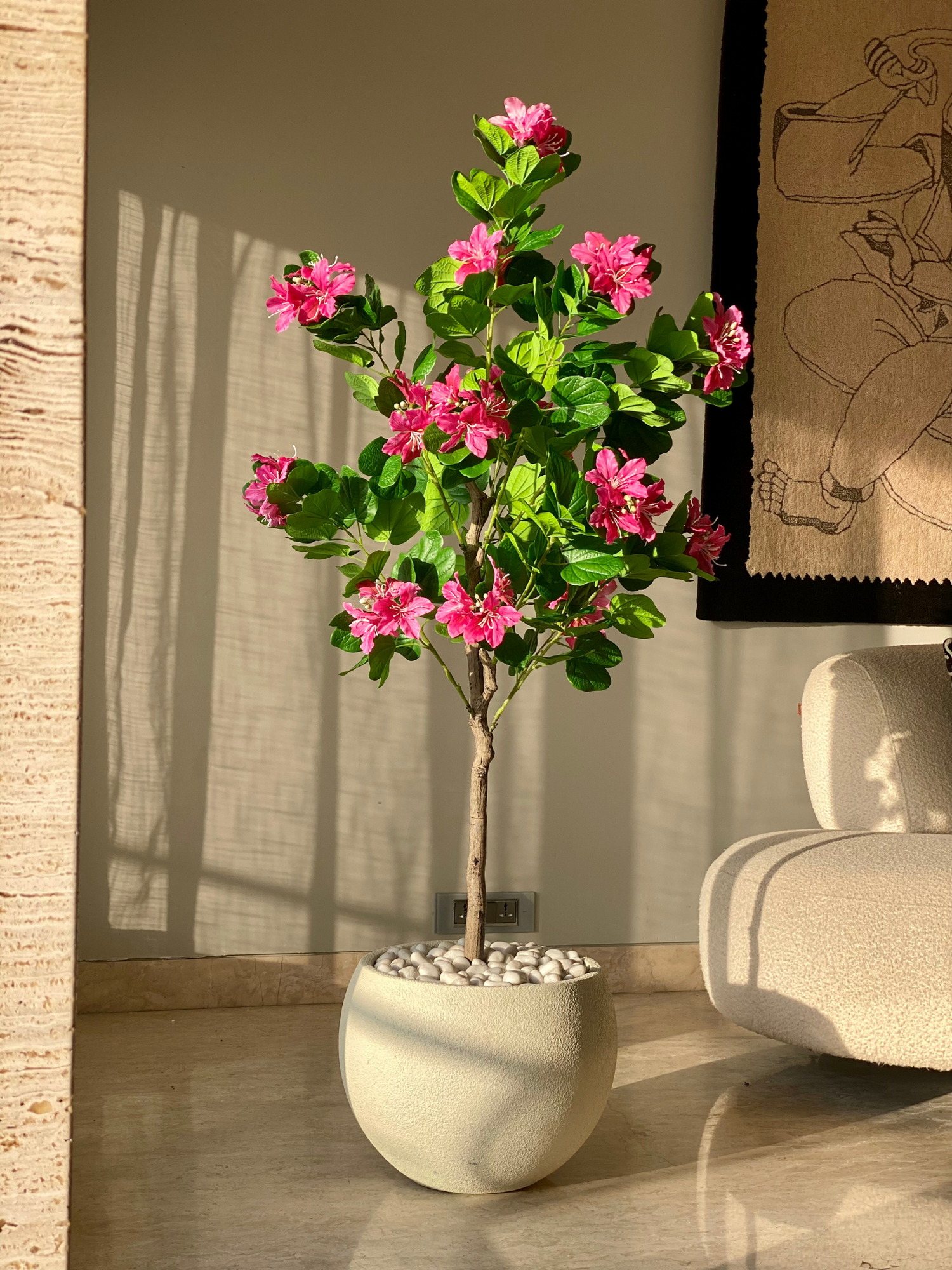 Artificial Blush Bauhinia Plant -  5 Feet