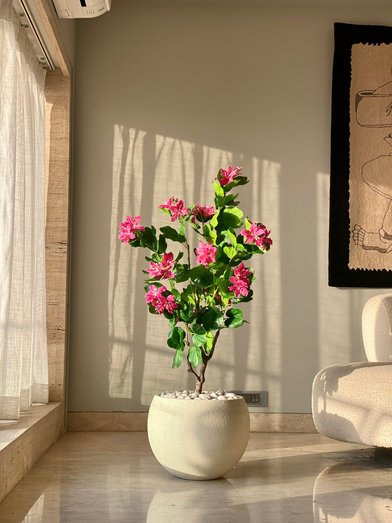 Artificial Blush Bauhinia Plant -  4 Feet