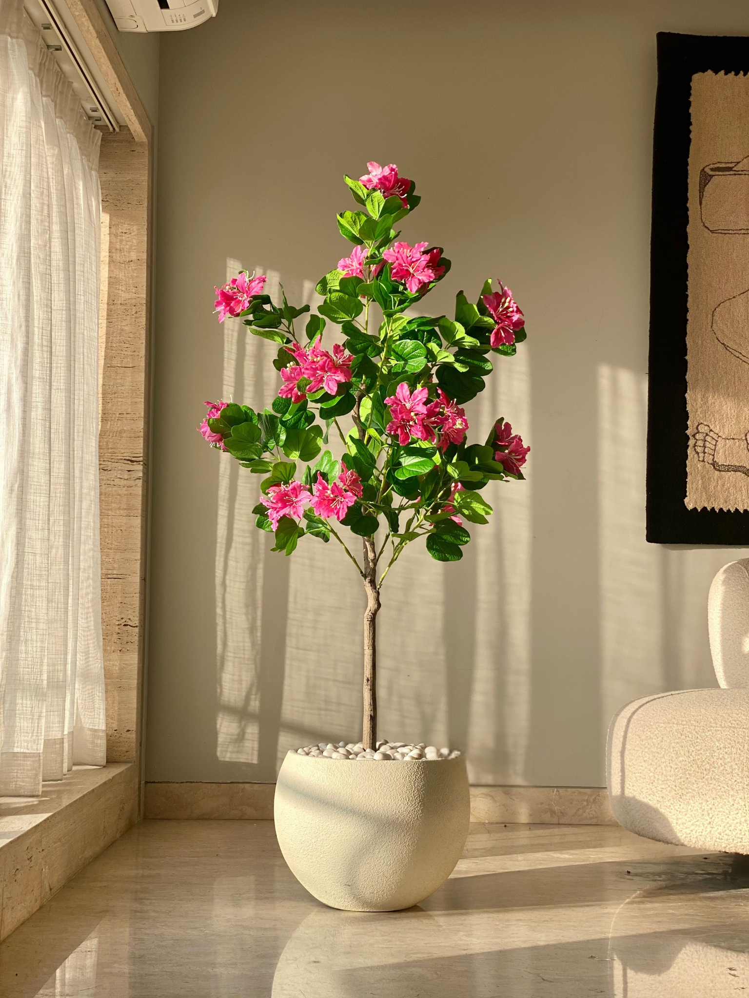 Artificial Blush Bauhinia Plant -  5 Feet