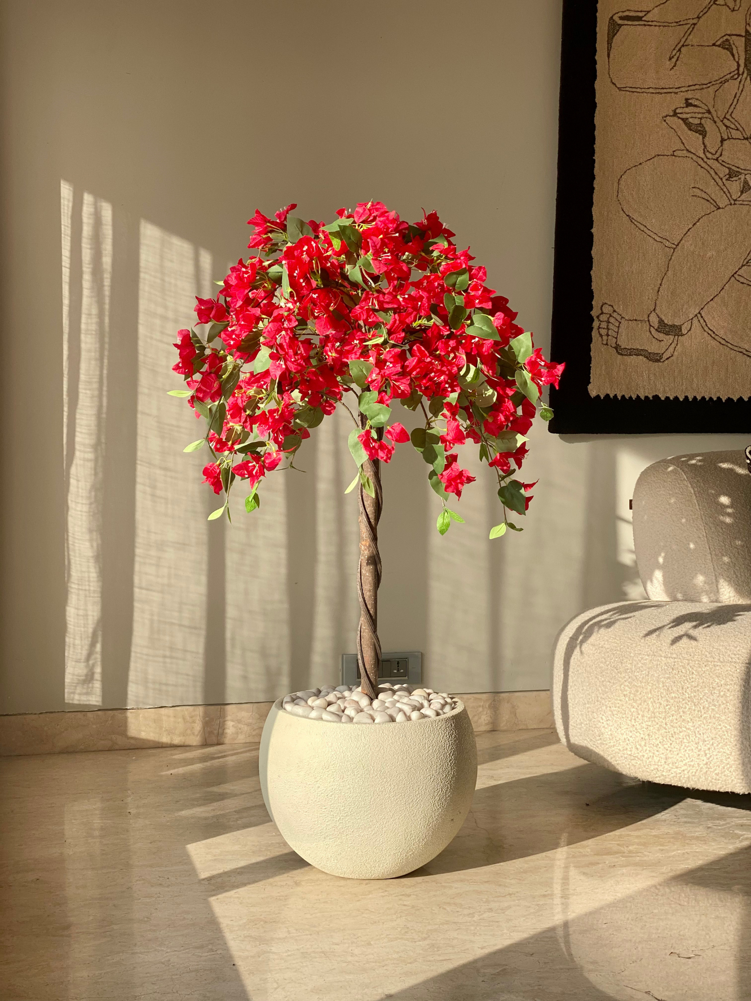 Artificial Scarlet Red Bougainvillea Plant - 4 Feet