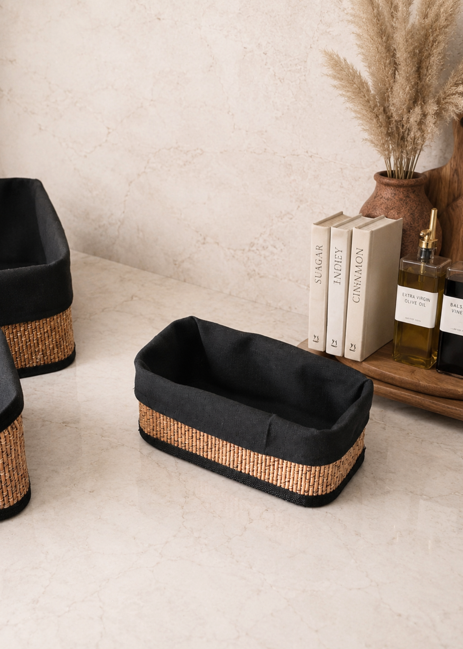 Miro Basket -  Black &amp; Brown (Set of 3)