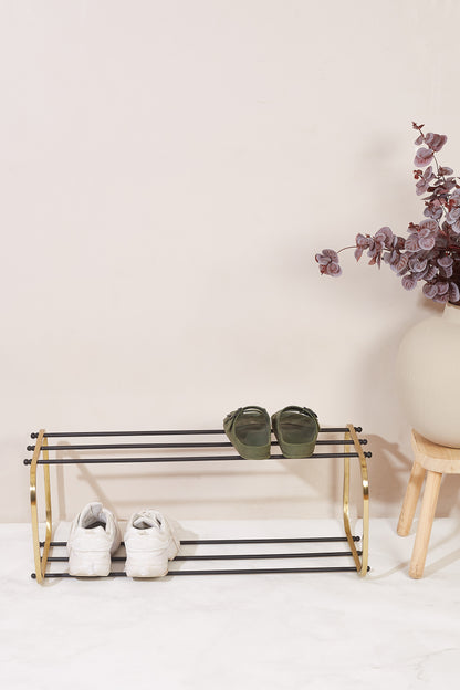 Nordic Black &amp; Gold Shoe Rack