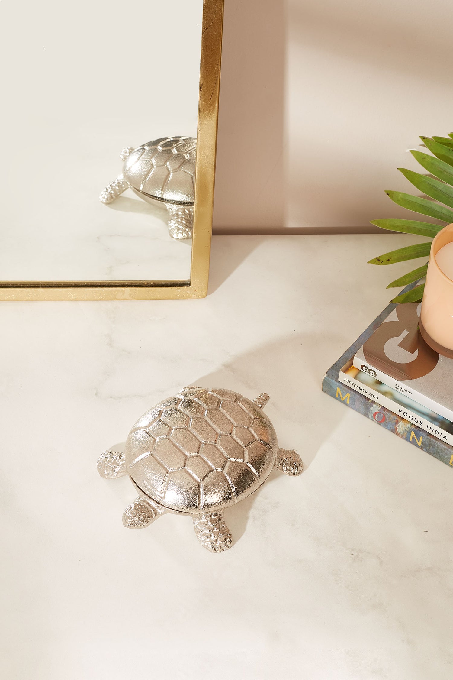 Luxe Turtle Box Trinket Box- Silver