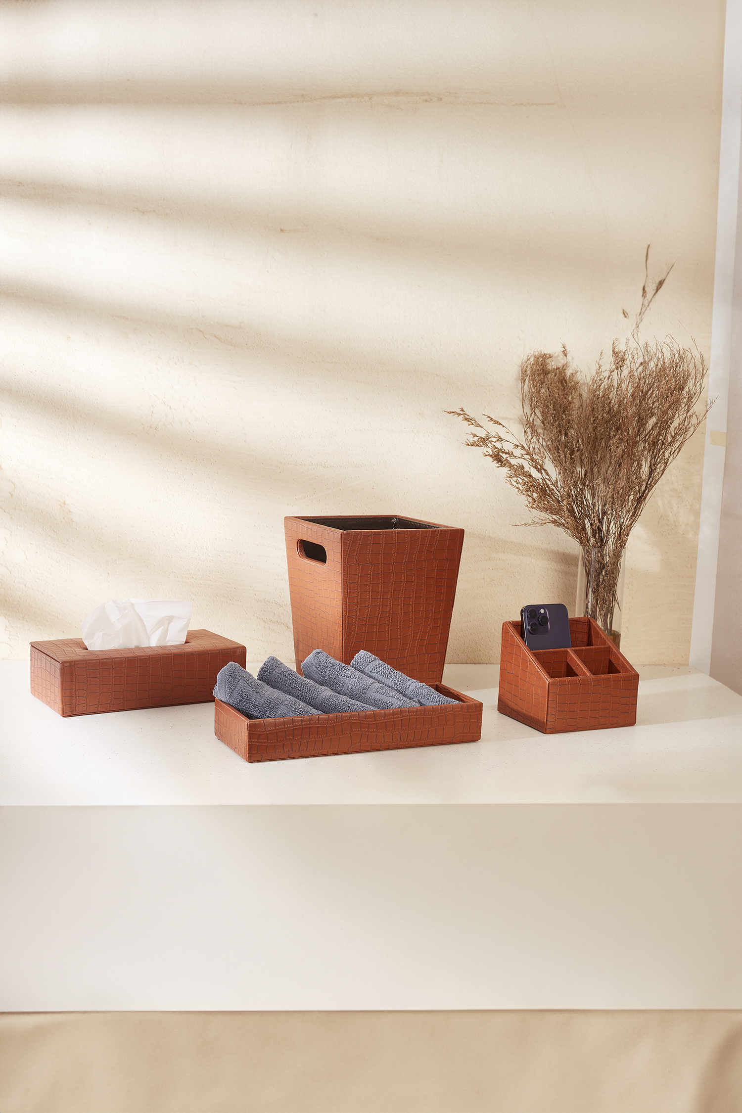 Croc Lux Vegan Leather Tissue Box