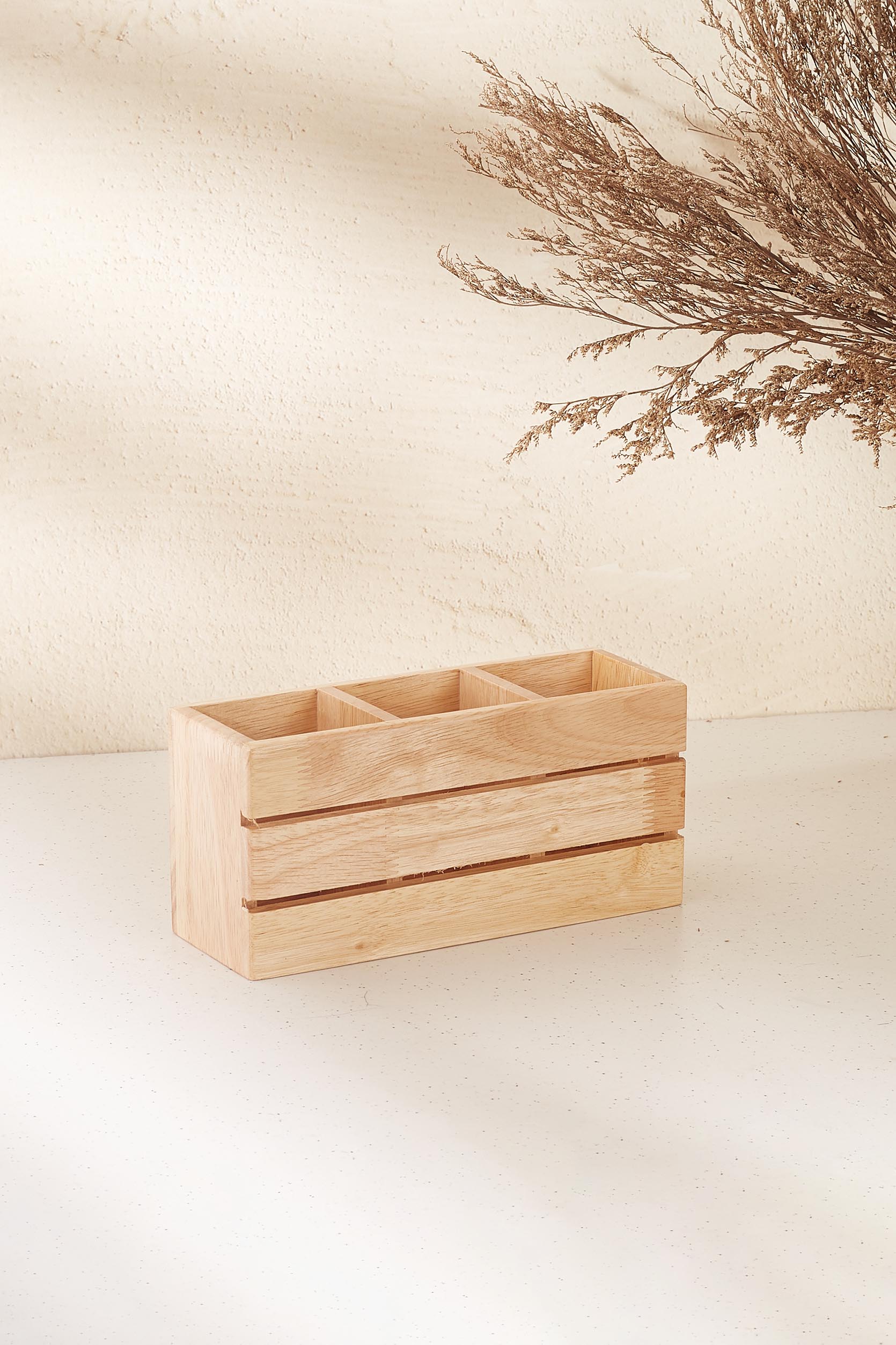 Natural Wood Cutlery Holder