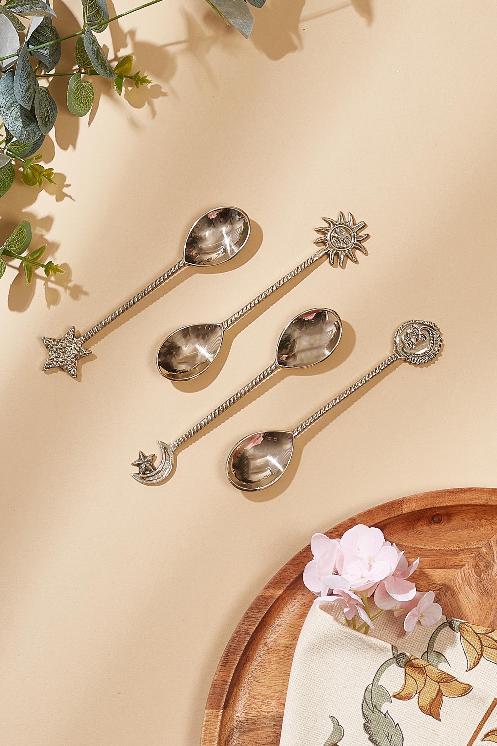 Celestial Gold Dessert Spoons - Set Of 4