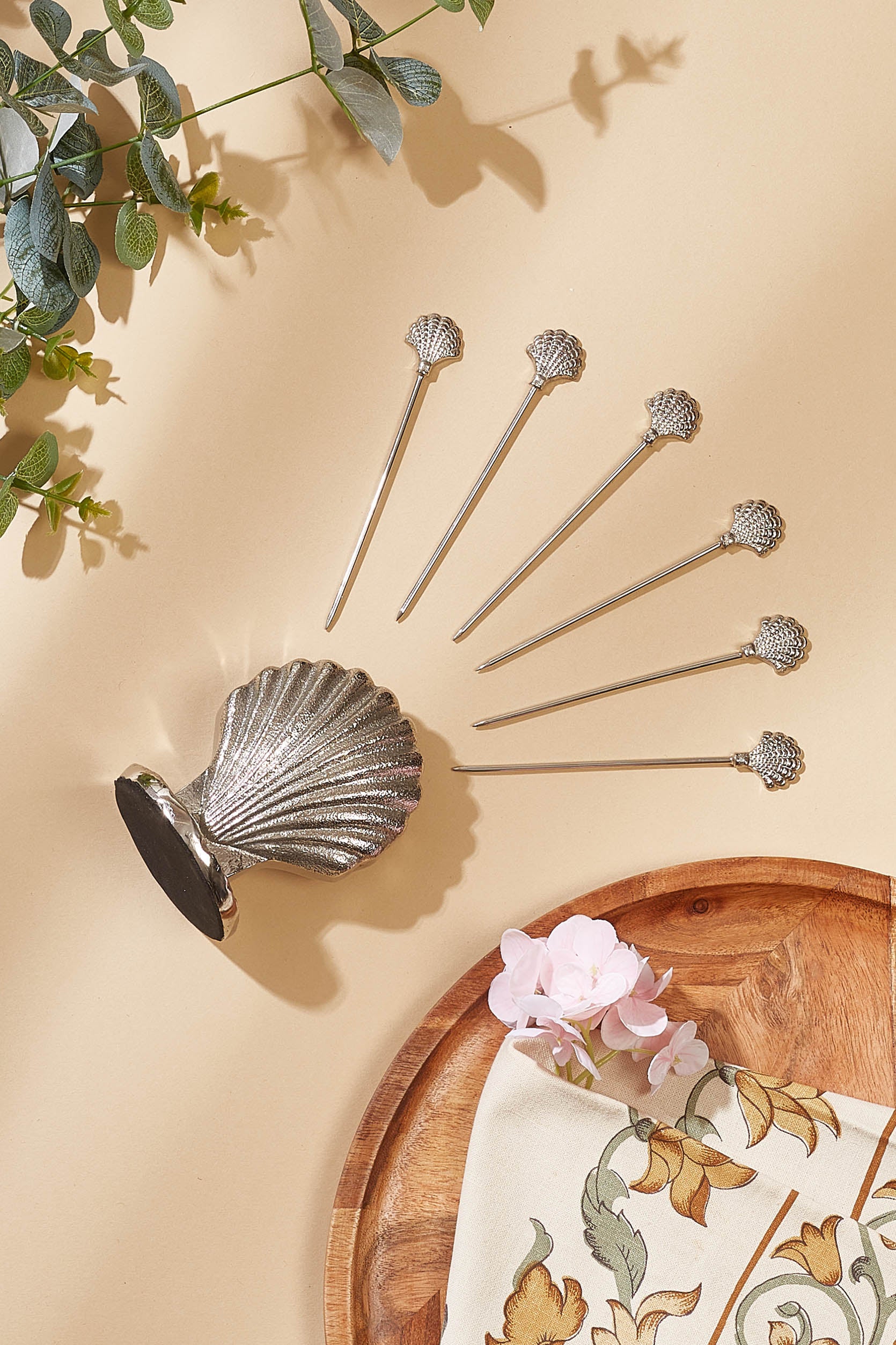 Luxe Shell Silver Appetizer Picks