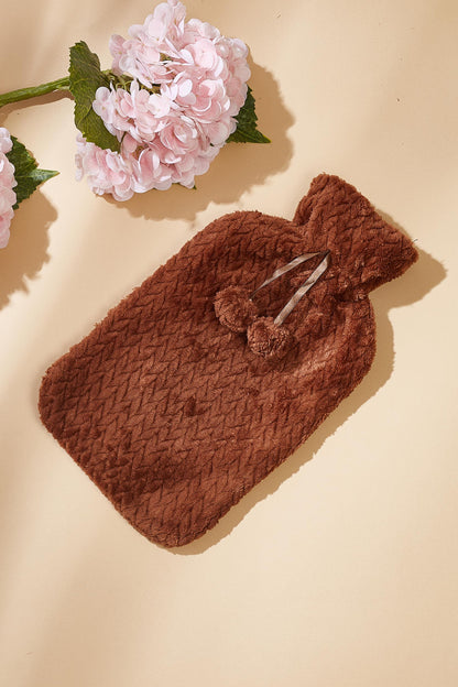 Chevron Hot Water Bag + Cover Set - Brown