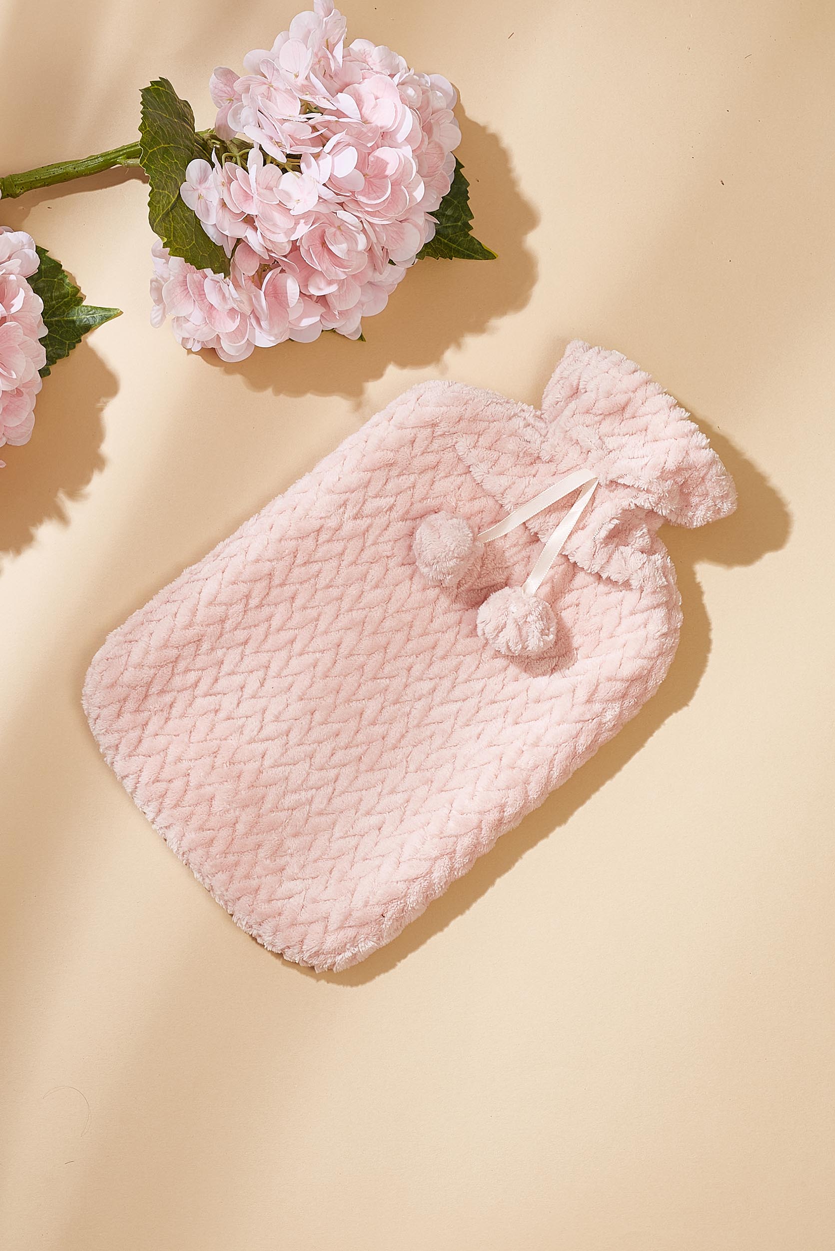 Chevron Hot Water Bag + Cover Set - Pink
