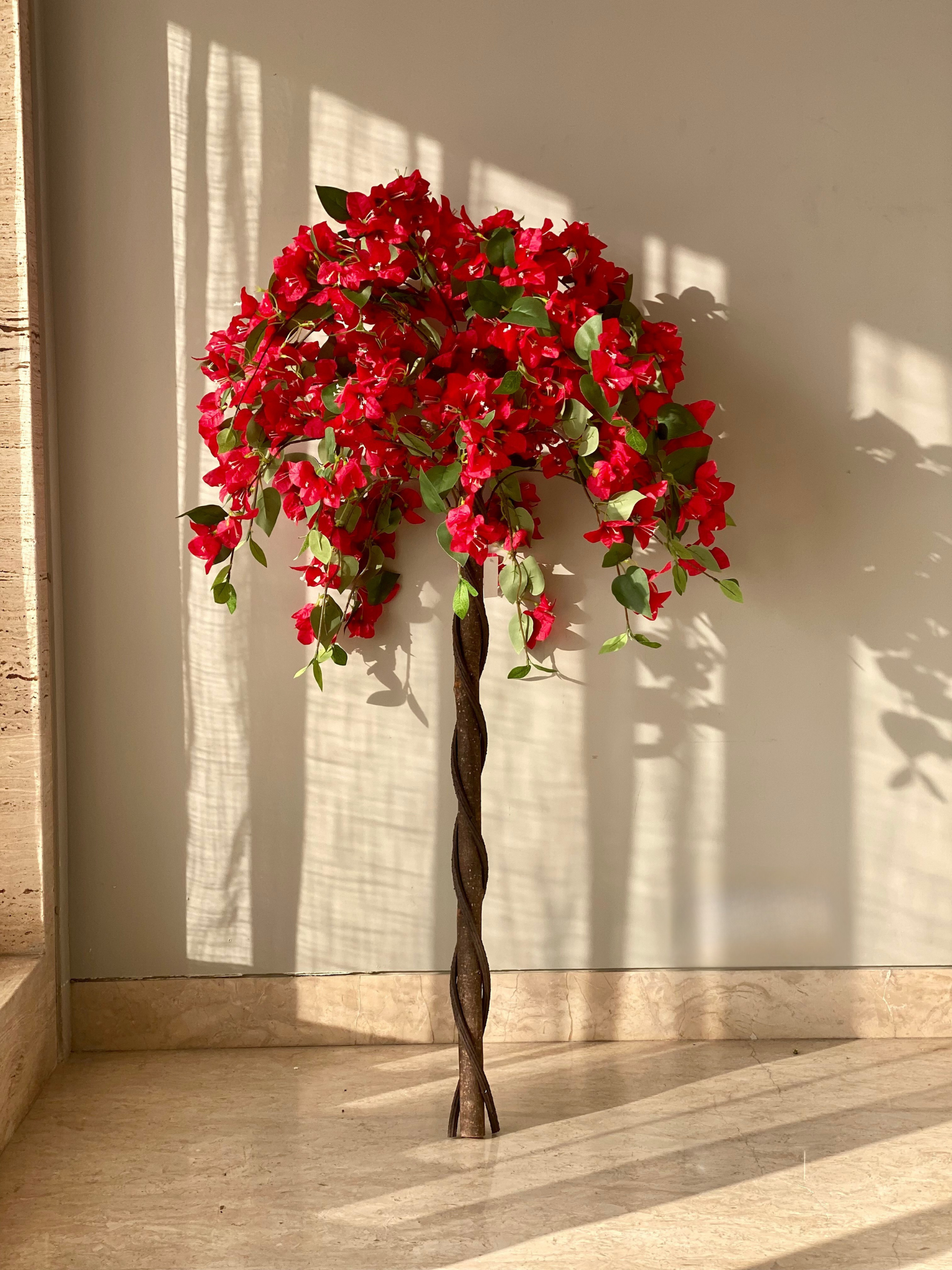 Artificial Scarlet Red Bougainvillea Plant - 4 Feet