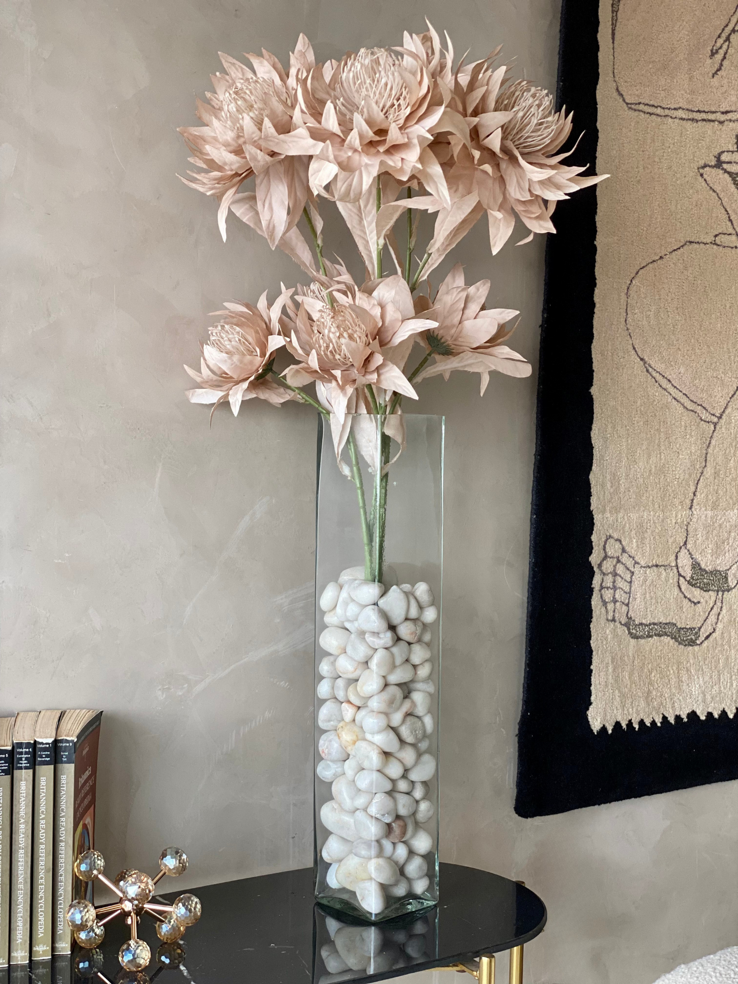 Artificial Portea Flower Stem - (One Stem) Beige