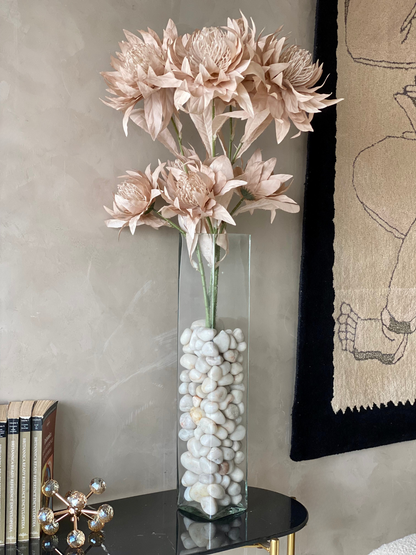 Artificial Portea Flower Stem - (One Stem) Beige
