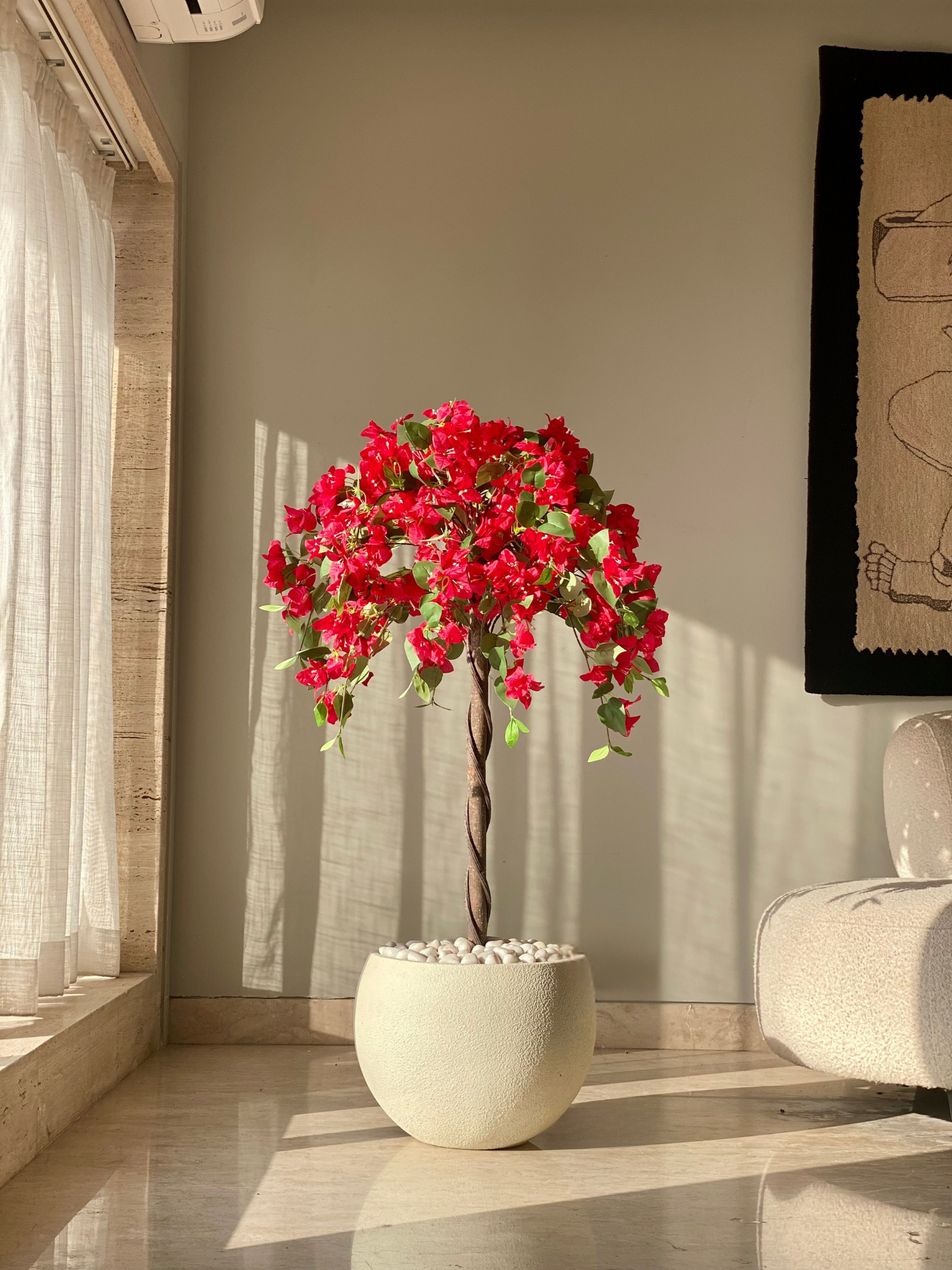 Artificial Scarlet Red Bougainvillea Plant - 4 Feet