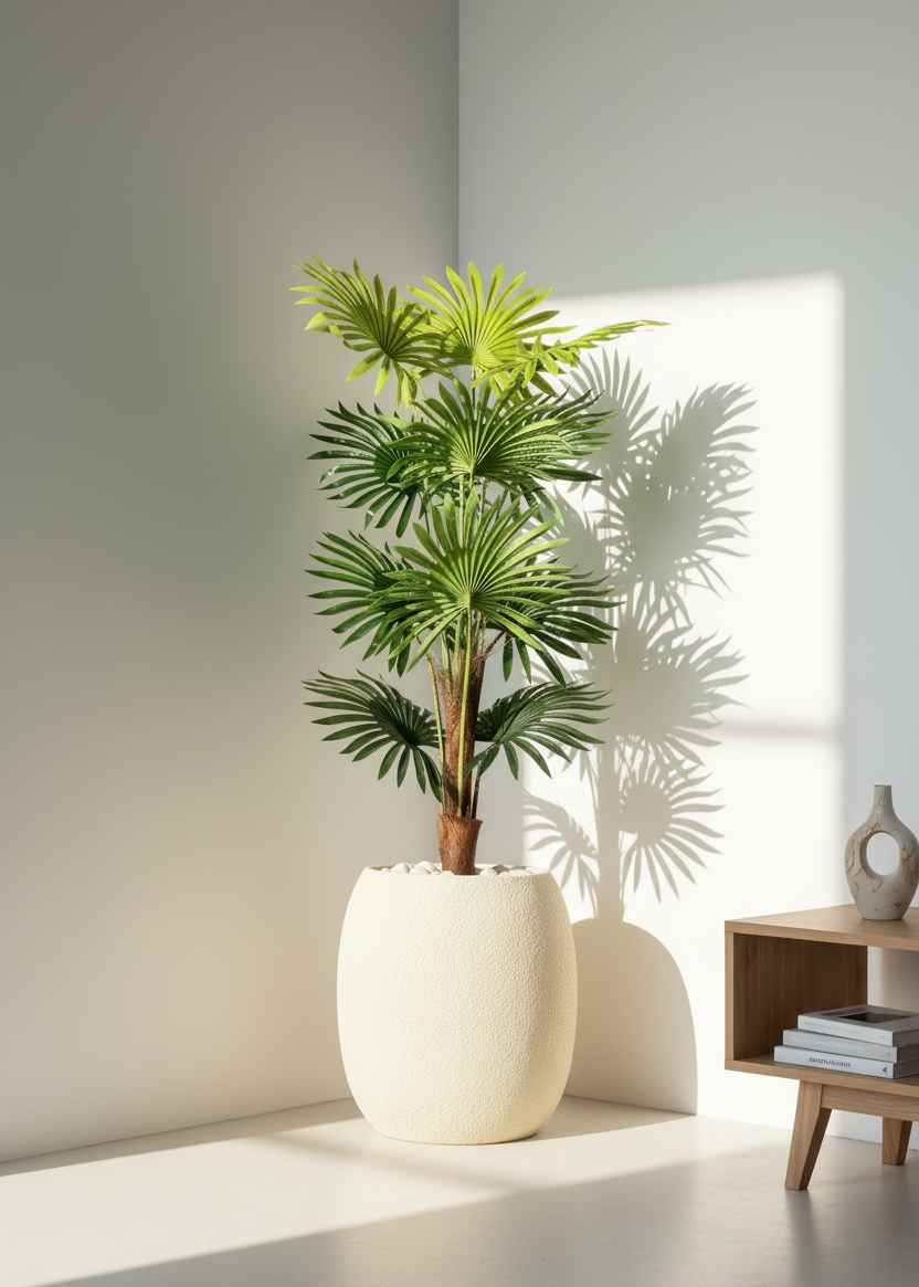 Artificial Fan Kwai Palm Plant - 4 Feet