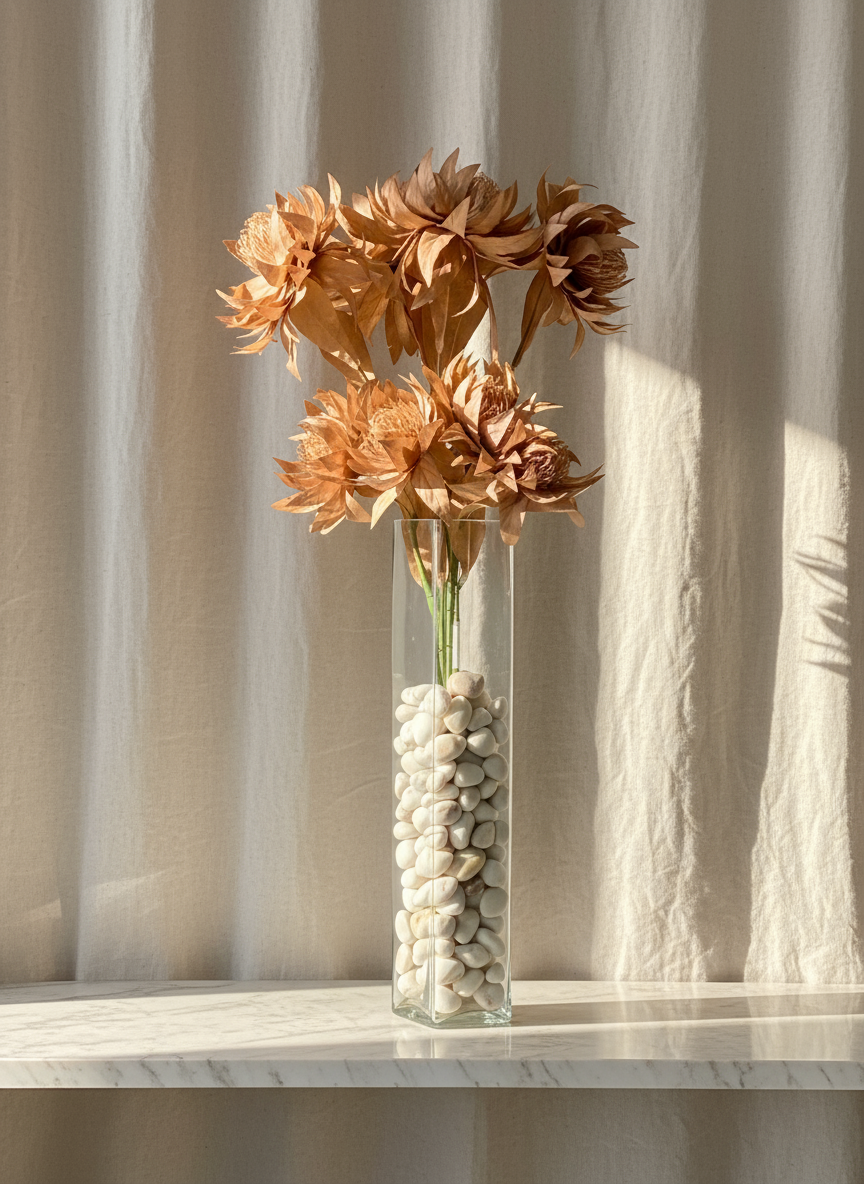 Artificial Portea Flower Stem - (One Stem) Brown