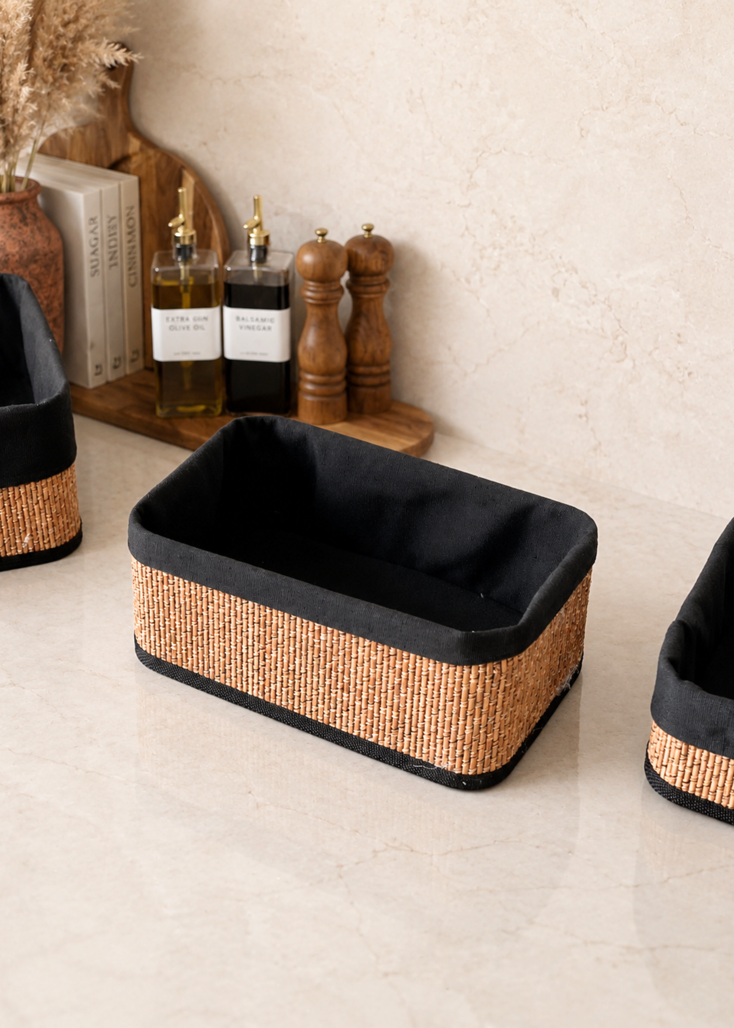 Miro Basket -  Black &amp; Brown (Set of 3)