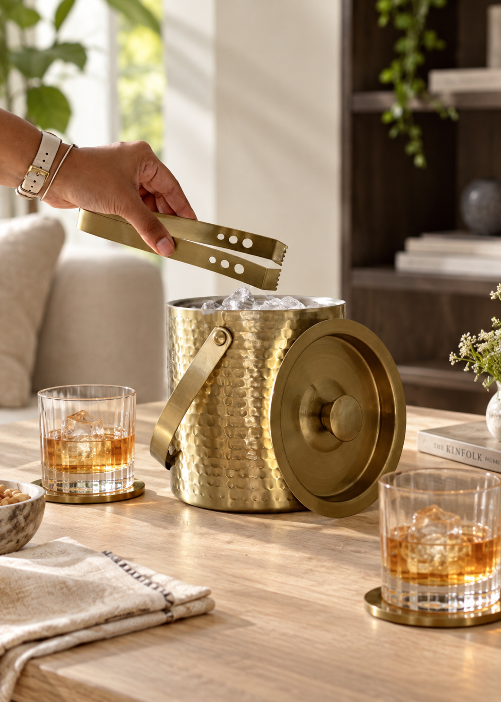 Manor Gold Ice Bucket &amp; Tong