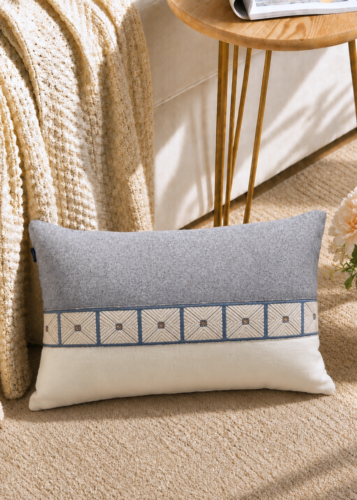 Mosaic Grey Cushion Cover