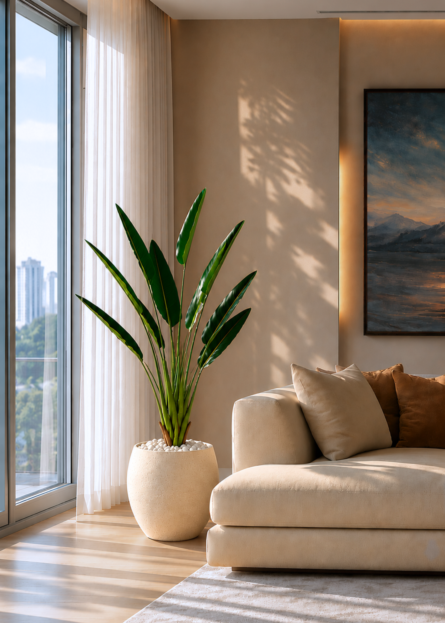 Artificial Slim Travellers Palm Plant - 3 Feet