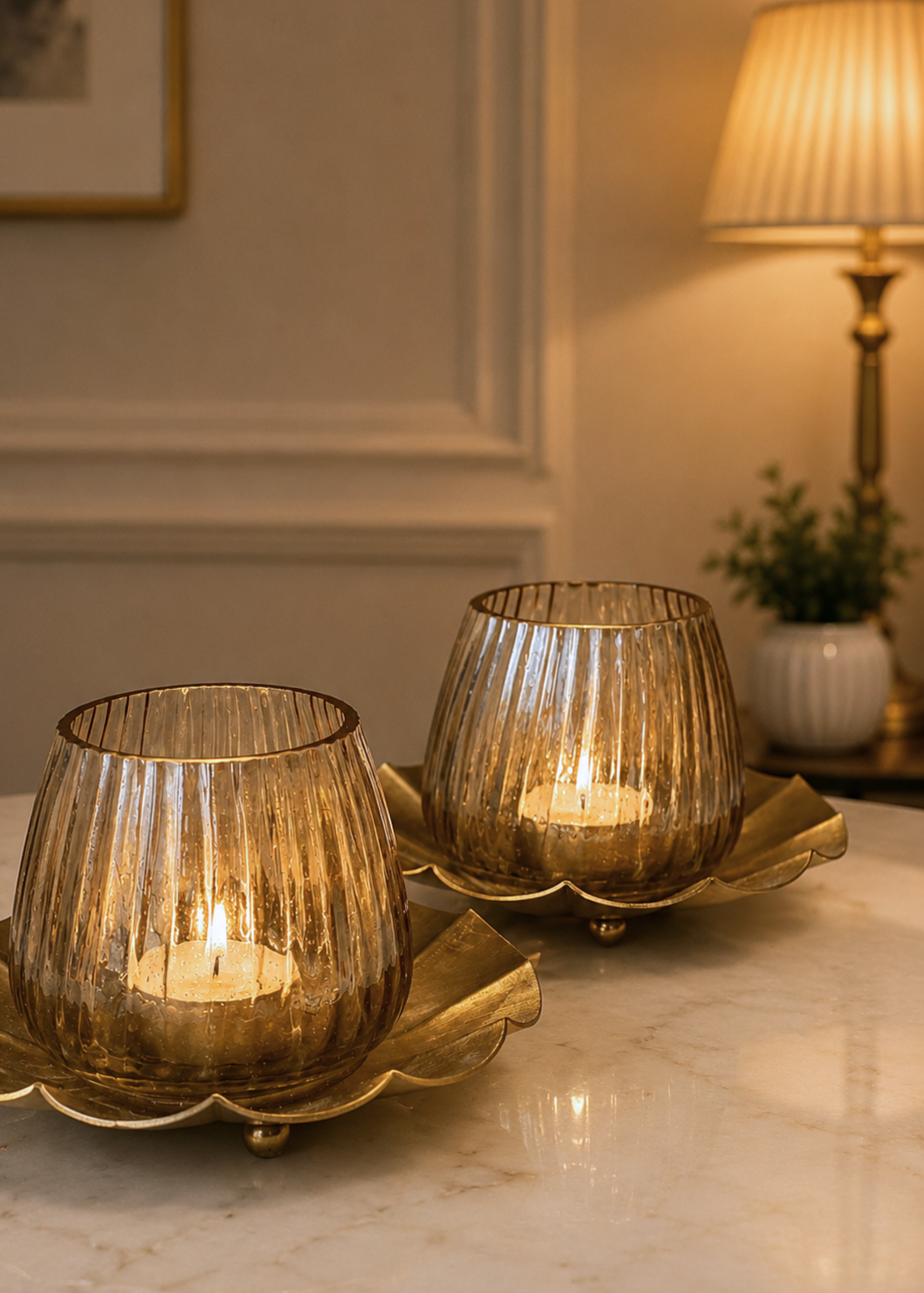 Florette Tea Light Holders - Set of 2