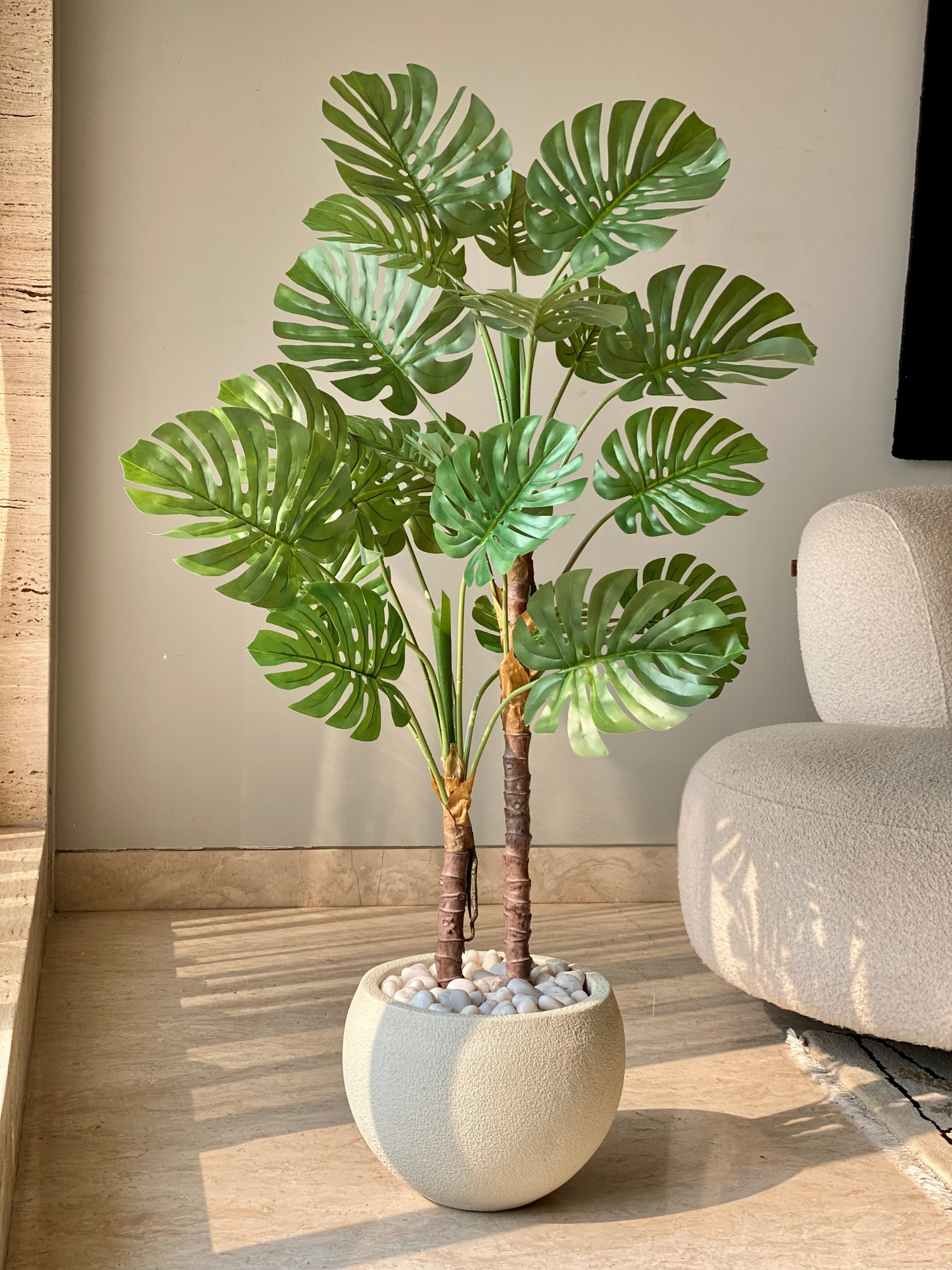 swiss cheese plant fake Artificial Dual Monstera Plant