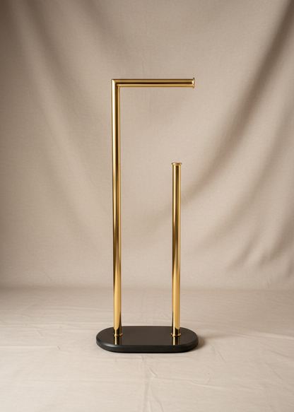 Melrose Toilet Roll Holder - Black and Gold